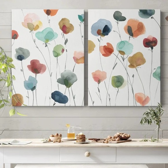 Lark Manor Other - "Lollipop Garden 1" - 2 Piece Wrapped Canvas Print Set